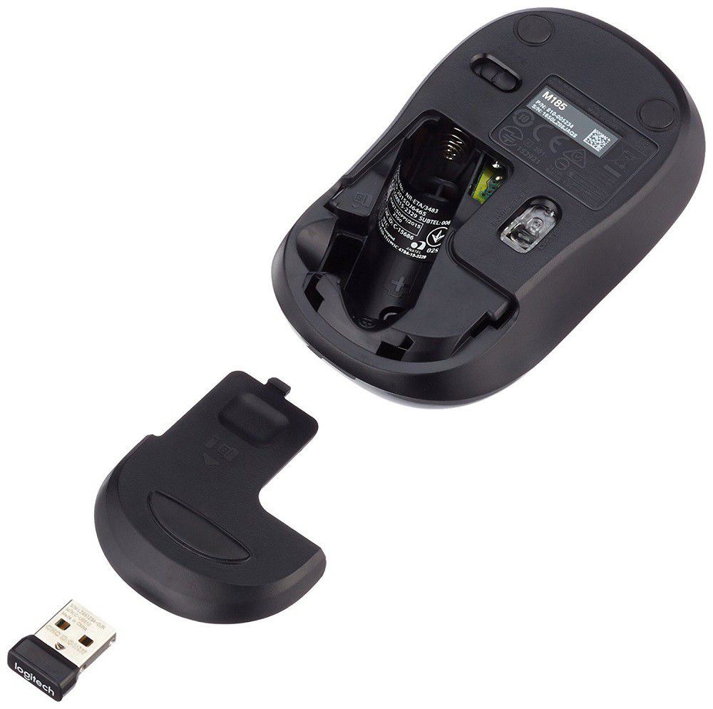 Chuột không dây Logitech M185 Wireless (USB/Xám đen) 2
