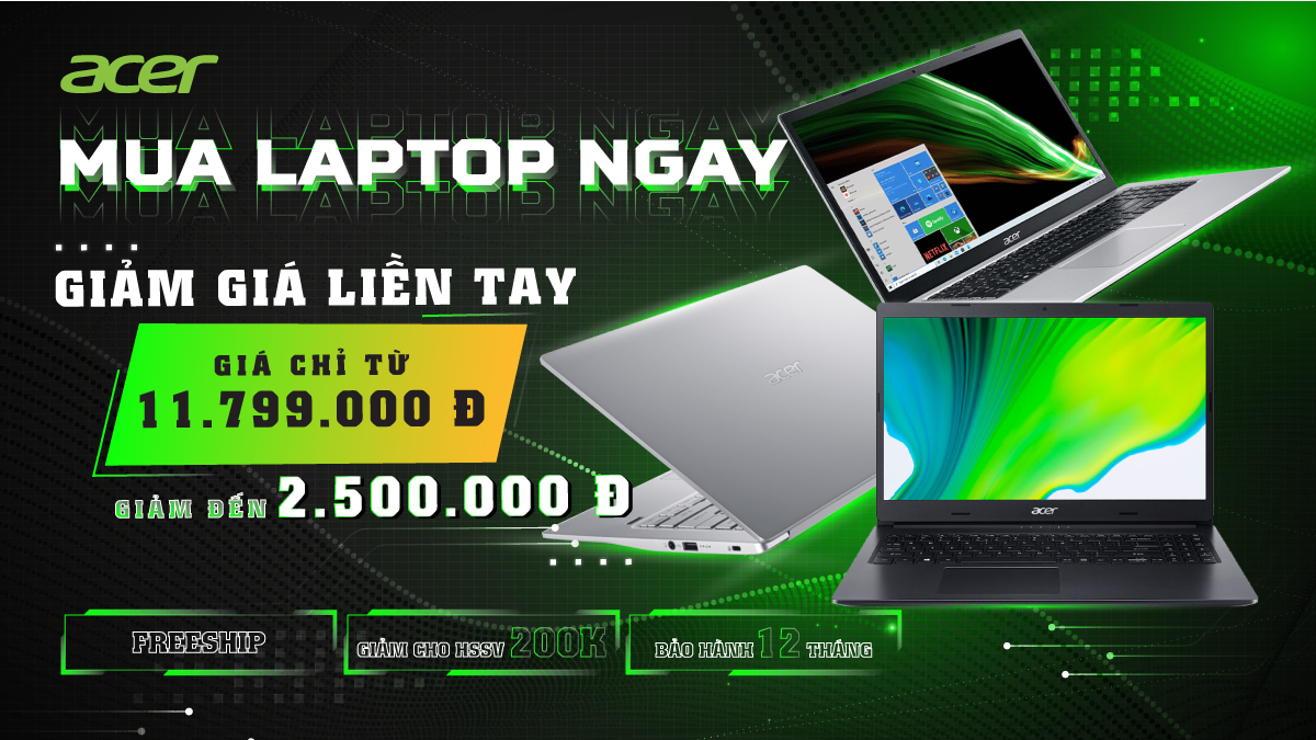 Chương trình khuyến mại Mua laptop ngay - Giảm giá liền tay lên tới 2,5 triệu đồng