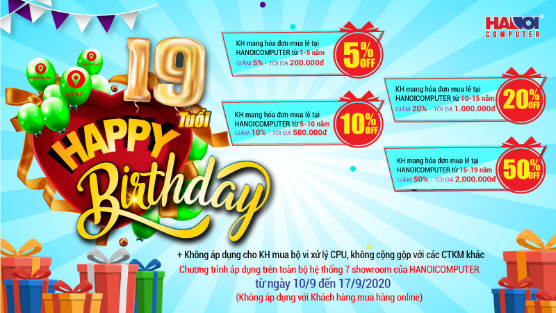 Chương trình Khuyến mãi “Mừng Sinh nhật HACOM 19 tuổi”