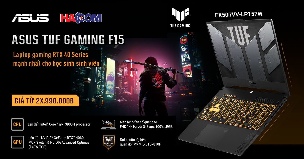 Laptop ASUS TUF Gaming F15 FX507VV-LP157W - Laptop Gaming xuất sắc trong tầm giá