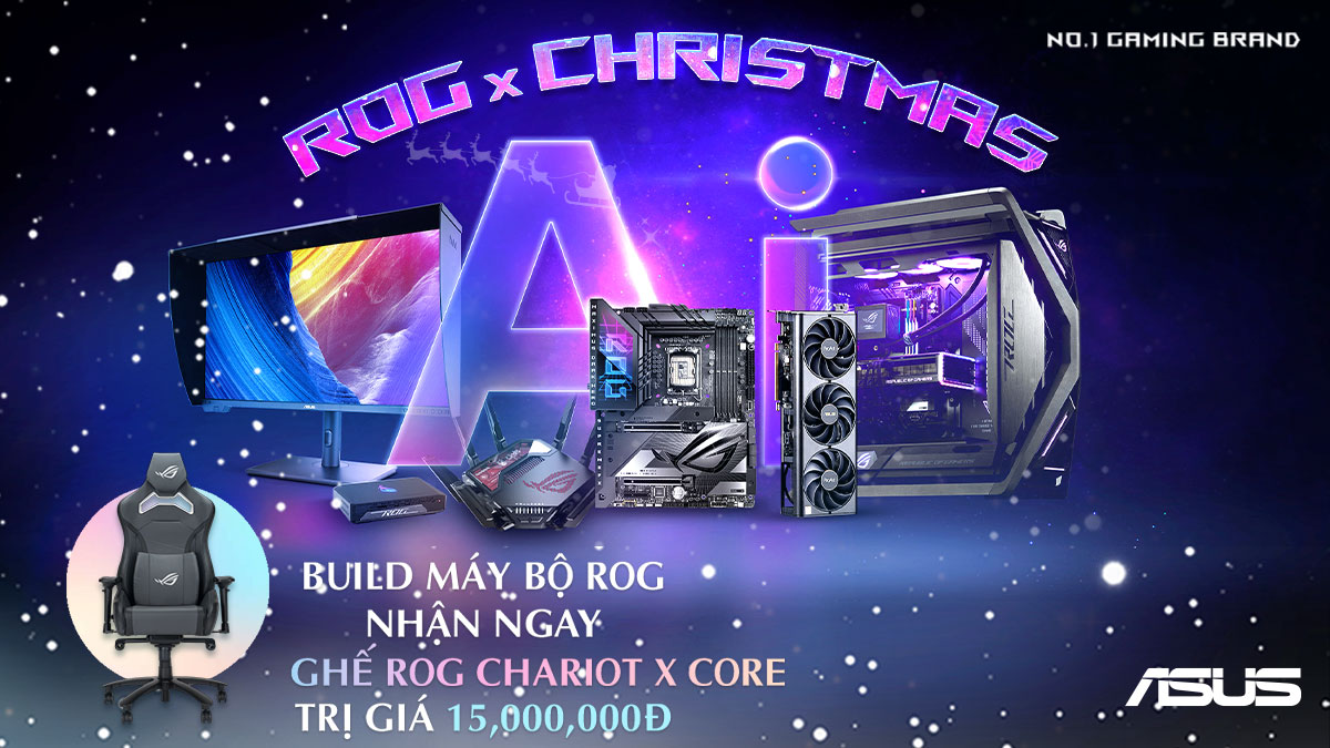 ROG X CHRISTMAS, NHẬN NGAY QUÀ TẶNG GIÁ TRỊ KHI BUILD TRỌN BỘ MÁY ROG SERIES!!! 