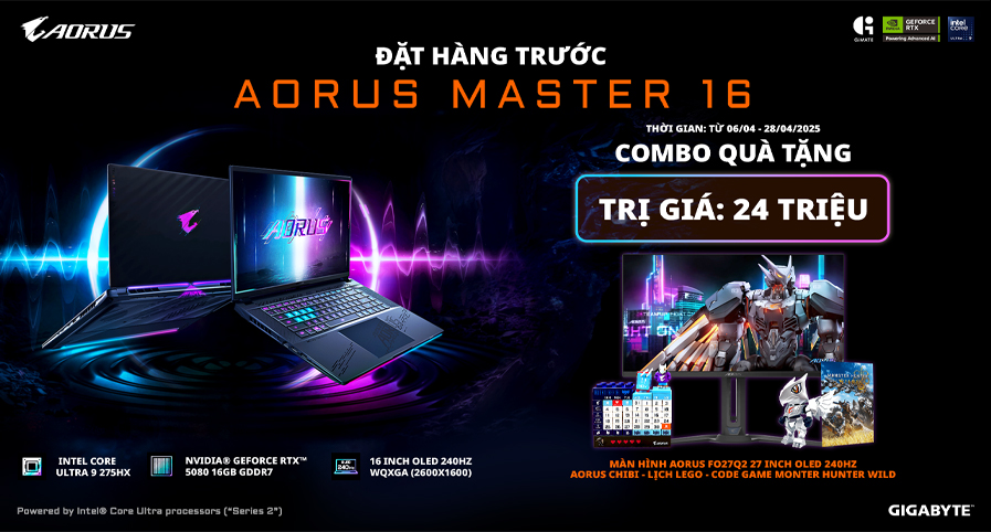 PRE-ORDER LAPTOP GIGABYTE NHẬN QUÀ CỰC KHỦNG