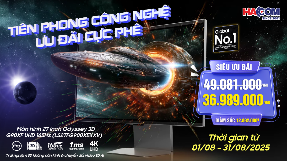 Khuyến mãi lớn: siêu phẩm Samsung Odyssey 3D G90XF giá tốt trong tháng 8