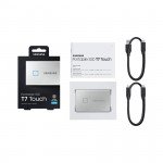 Ổ Cứng Di Động SSD Samsung T7 Touch Portable 500GB 2.5 inch USB 3.2 bạc (Đọc 1050MB/s - Ghi 1000MB/s)-(MU-PC500S/WW)