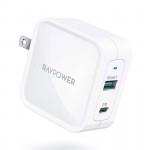 Củ sạc nhanh RavPower Pioneer RP-PC133 - PD 65W - 01 cổng Type C + 01 cổng USB - Màu trắng