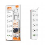 Ổ cắm điện đa năng LDNIO SC4408 - 04 chấu + 04 cổng USB-A - Chuẩn chân cắm EU - Màu trắng