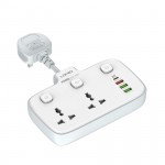 Ổ cắm điện mở rộng LDNIO SC2413 - 02 chấu + 03 cổng USB-A + 01 cổng Type-C - Chuẩn chân cắm EU - Màu trắng