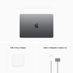 Laptop Apple Macbook Air (MLXW3SA/A) (Apple M2/8C CPU/8C GPU/8GB RAM/256GB SSD/13.6 inch IPS/Mac OS/Xám) (2022)