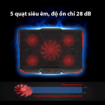 Đế tản nhiệt Laptop Coolcold K33 5 quạt màu đỏ LED RGB