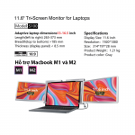 Bộ 02 màn hình 11.6 inch mở rộng cho laptop E-Tech S100 - Full HD