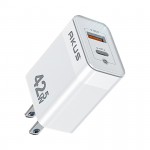 Củ sạc nhanh AKUS SN66 - PD 20W - 01 cổng USB Type A + 01 cổng Type C - Màu trắng