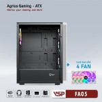Vỏ Case VSP FA05 Trắng (ATX/Mid Tower/4 fan led)