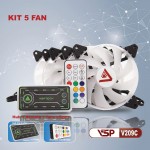 Bộ Kit 5 Fan VSP V209C LED ARGB (1 hub/ 1 remote/ 5c Fan)