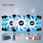 Bộ Kit 5 Fan VSP V209C LED ARGB (1 hub/ 1 remote/ 5c Fan)