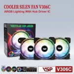 Bộ Kit 3 Fan VSP V306C LED ARGB (1 hub/ 1 remote/ 3c Fan)