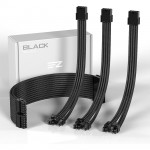 Bộ dây nguồn nối dài cho máy tính EZDIY 18AWG PSU Cable Extension 4 Cables-Super Soft - Black