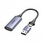 Card ghi hình Ugreen 40189 HDMI to USB 2.0, Type C live streaming 1080P