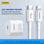Củ sạc PISEN QUICK-Mr White USB-C 20W(Lightning ) 