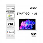 Laptop Acer Swift Go AI Gen 2 SFG14-73-71ZX (NX.KSLSV.002) (Ultra 7-155H/16GB RAM/512GB SSD/14.0 inch IPS 2.8K/Win11/Bạc/vỏ nhôm) (2024)