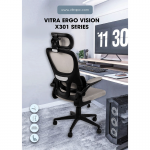 Ghế Công Thái Học VITRA ERGO VISION X301 Black/Grey (HÀNG BÀY THANH LÝ)