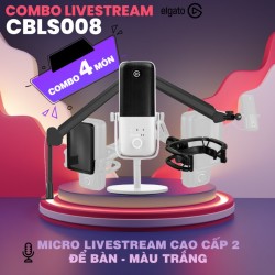 Bộ Sản Phẩm Micro Livestream Cao Cấp 2 (Để Bàn - Màu Trắng)