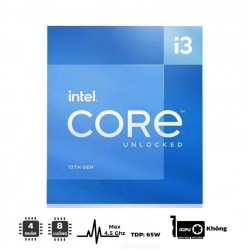 CPU Intel Core i3-13100F (up to 4.5Ghz, 4 nhân 8 luồng, 12MB Cache, 65W) - Socket Intel LGA 1700/Raptor Lake) 