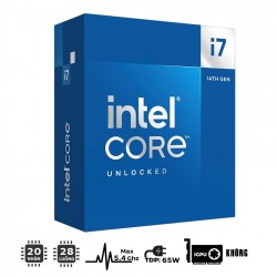 CPU Intel Core i7-14700F (UP TO 5.4GHZ, 20 NHÂN 28 LUỒNG, 33MB CACHE, 65W) - SOCKET INTEL LGA 1700/RAPTOR LAKE