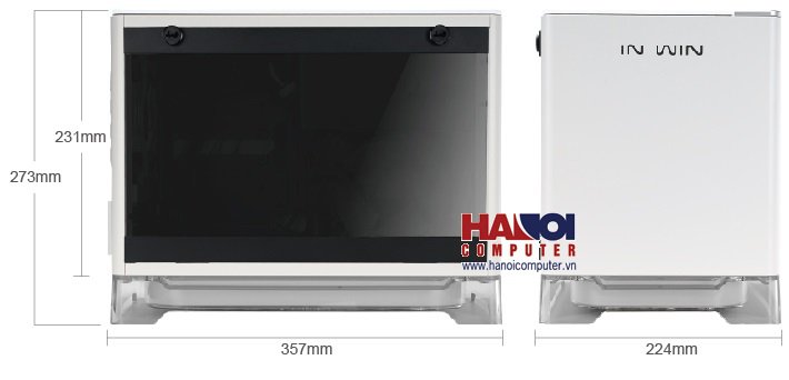 Vỏ Case InWin A1 White Qi Charger - Full Side Tempered Glass Mini-ITX Tower Trắng - Hình 8