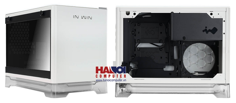Vỏ Case InWin A1 White Qi Charger - Full Side Tempered Glass Mini-ITX Tower Trắng - Hình 1