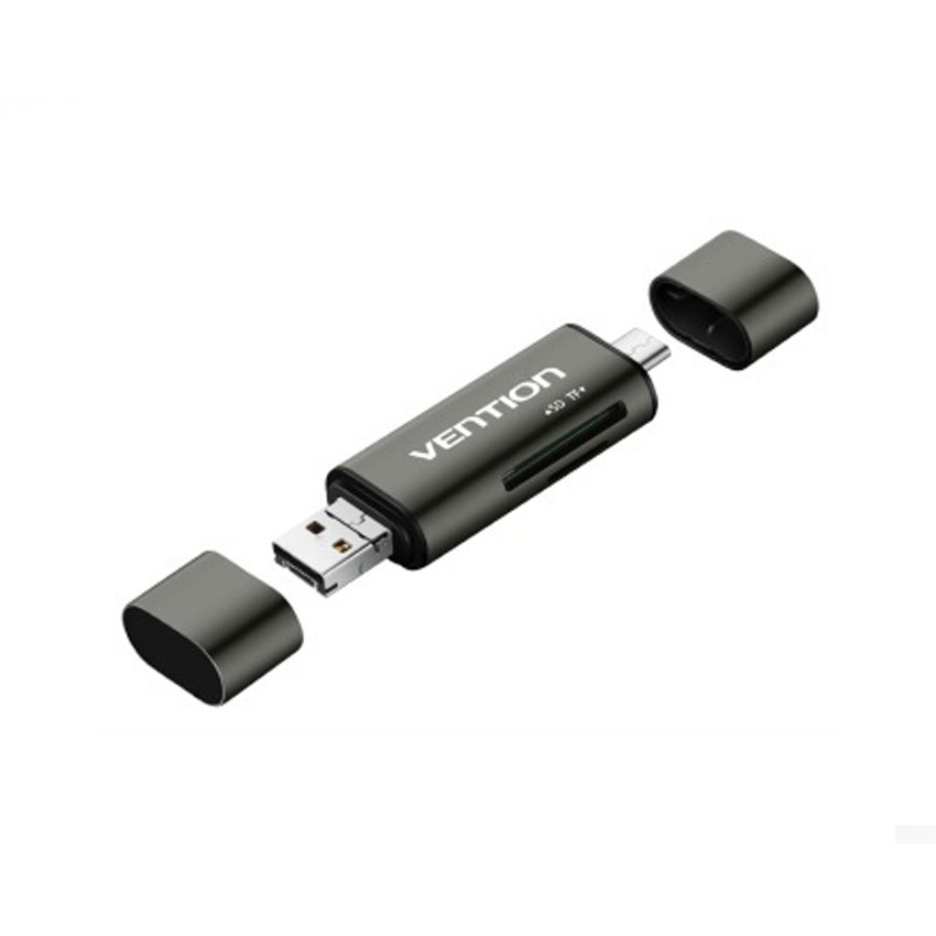 Đầu đọc thẻ nhớ Vention USB 2.0 TF/SD hỗ trợ Type C, Micro USB OTG CCJHO