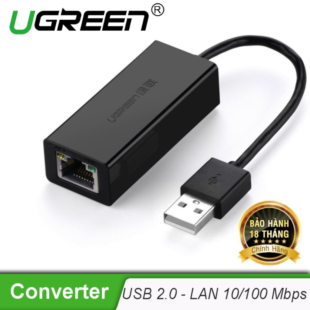 Cáp chuyển đổi từ USB 2.0 to LAN 10/100 Ugreen 20253/20254