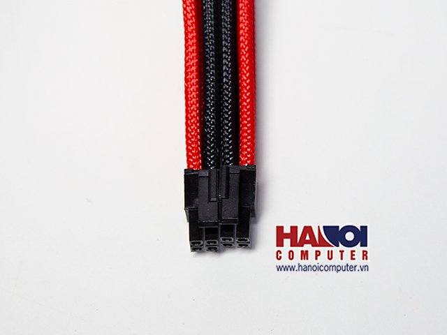 Bộ dây nối dài bọc lưới cao cấp Sleeve Cable - Red / Black