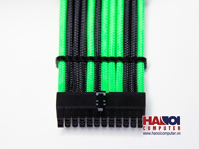 Bộ dây nối dài bọc lưới cao cấp Sleeve Cable - Green / Black