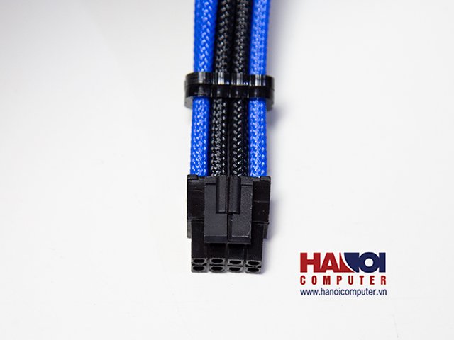 Bộ dây nối dài bọc lưới cao cấp Sleeve Cable - Blue / Black