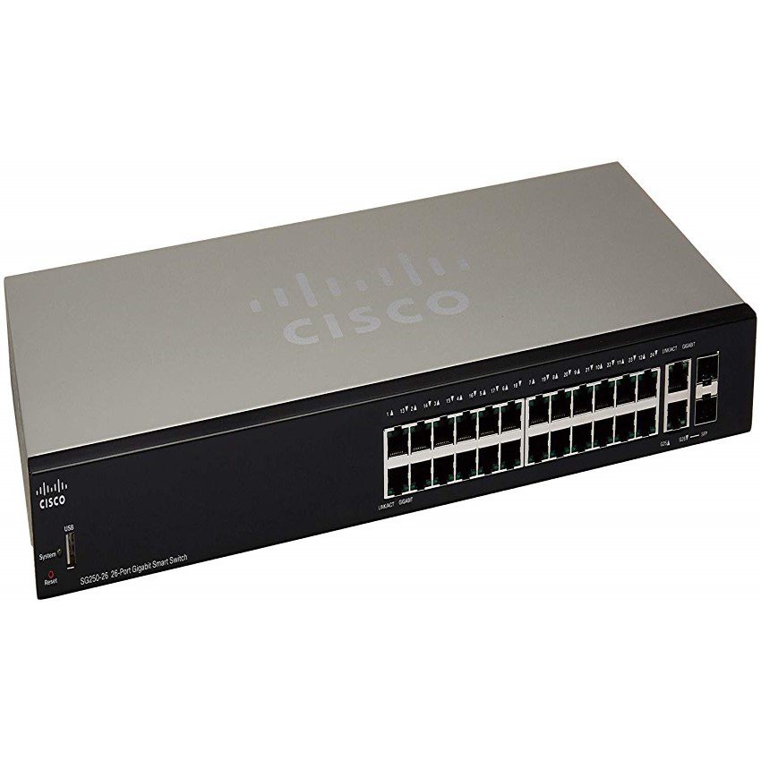 witch Cisco SG250-26-K9-EU 24 Port 10/100/1000 + 2 Gigabit copper/SFP combo ports