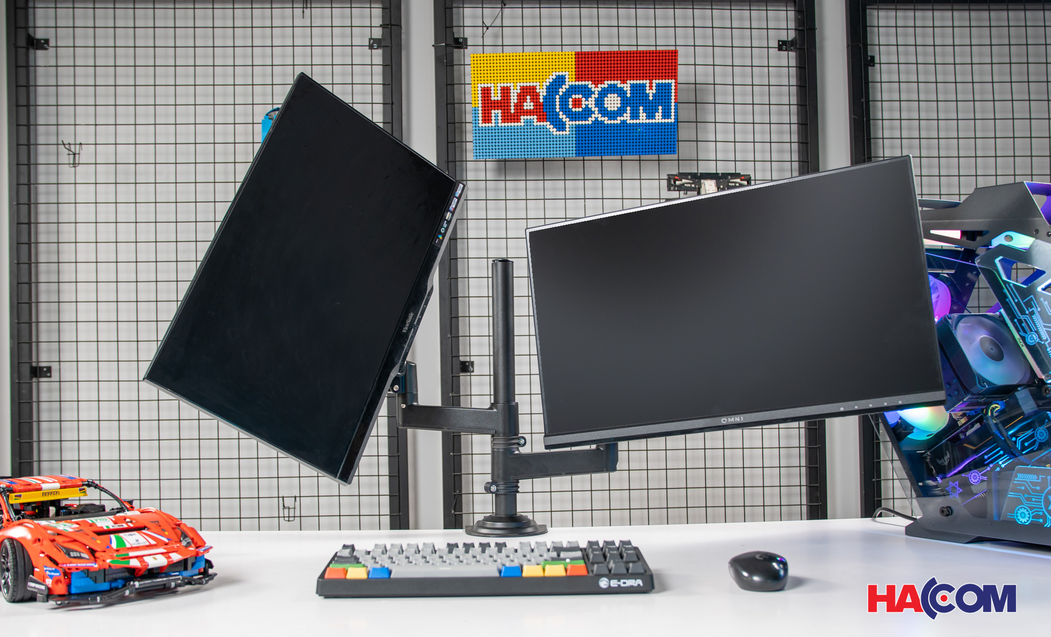 Giá đỡ 2 màn hình máy tính gắn cạnh bàn North Bayou H180 (22-32 inch)