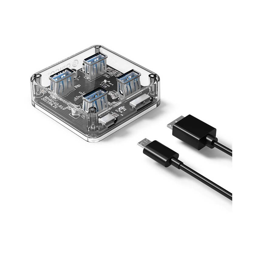 Bộ Chia USB Orico MH4U-U3-03 (Từ 1 Ra 4 Cổng USB 3.0 Vỏ nhựa trong suốt)