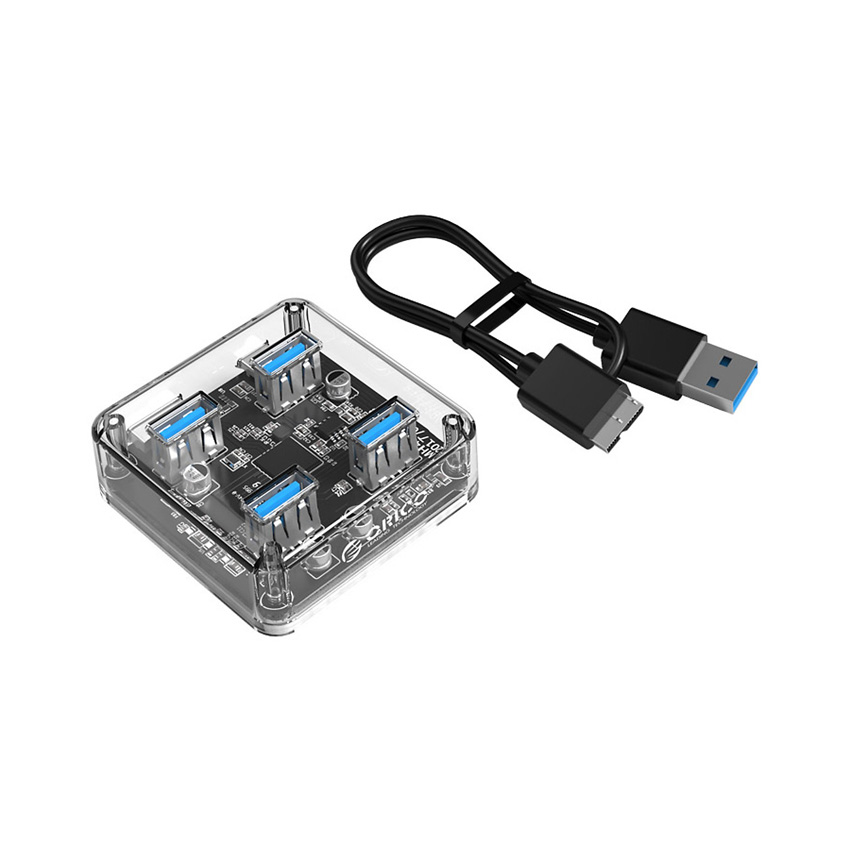 Bộ Chia USB Orico MH4U-U3-03 (Từ 1 Ra 4 Cổng USB 3.0 Vỏ nhựa trong suốt)