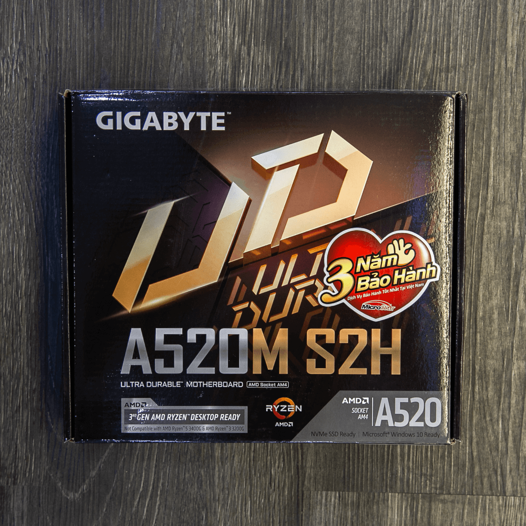 Mainboard Gigabyte A520M-S2H (AMD A520, Socket 1200, m-ATX, 2 khe RAM DDR4)