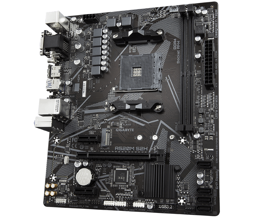 Mainboard Gigabyte A520M-S2H (AMD A520, Socket 1200, m-ATX, 2 khe RAM DDR4)