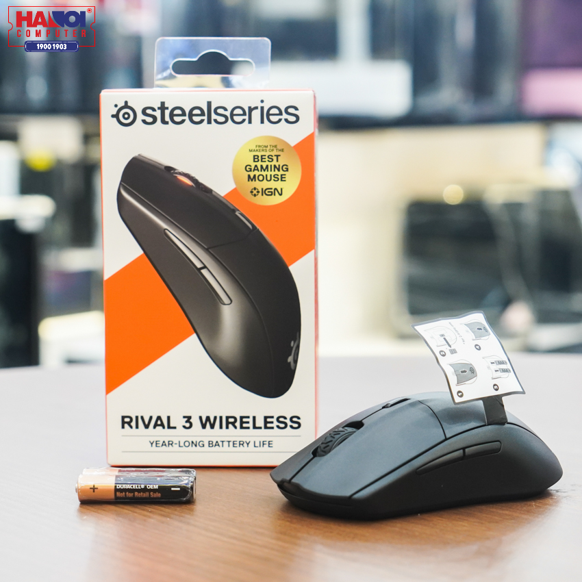 Chuột không dây Steelseries Rival 3 Wireless (USB/Đen) (62521) 