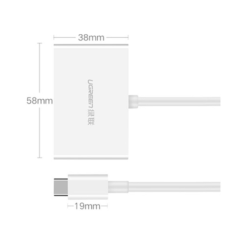 Cáp chuyển đổi từ TypeC sang HDMI + VGA Ugreen 30843 Vỏ nhựa