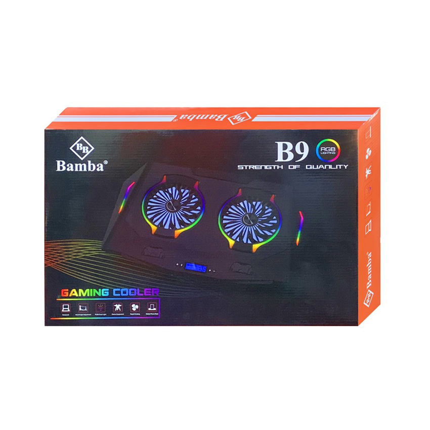 Đế làm mát laptop BAMBA B9 - Led RGB (2 quạt)