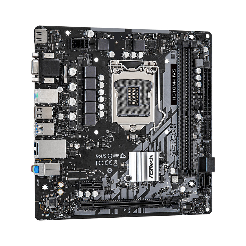 Mainboard ASROCK H510M-HVS (Intel H510, Socket 1200, m-ATX, 2 khe Ram DDR4)