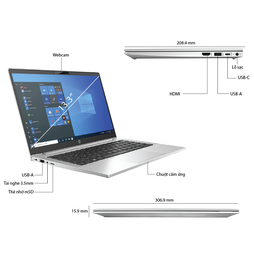 Laptop HP ProBook 430 G8 (2Z6T0PA) (i5 1135G7/8GB RAM/256GB SSD /13.3 FHD/FP/Dos/Bạc)