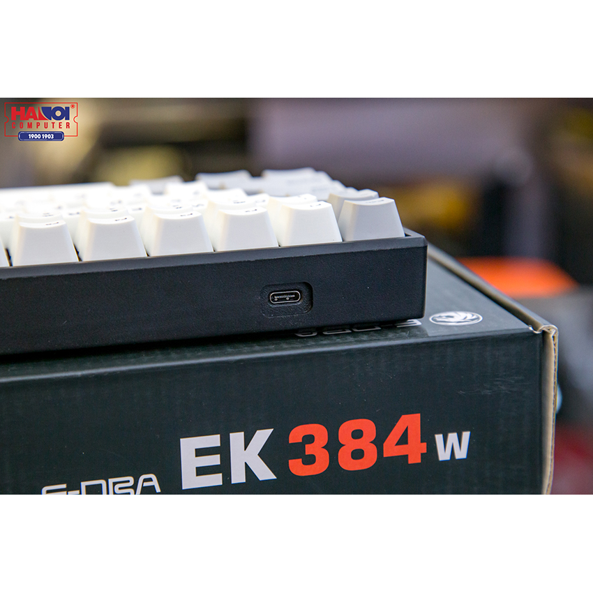 Bàn phím cơ Không dây Edra EK384W (USB/PBT/Gateron Brown sw)