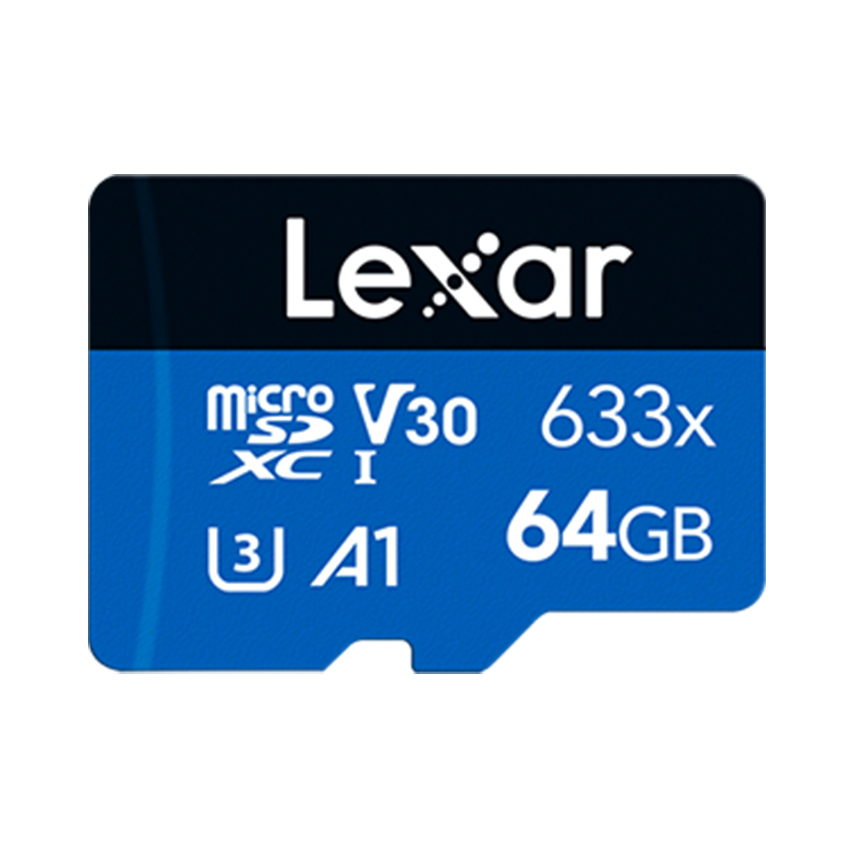Thẻ nhớ LEXAR 64GB microSDXC U3, V30, A1 - LSDMI64BB633A - Có Adapter chuyển SD