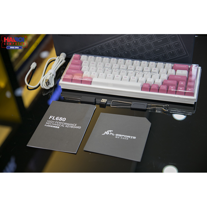 Bàn phím cơ FLEsport FL680 SAM Peach Brown sw (Gateron Cap) - Hình 5