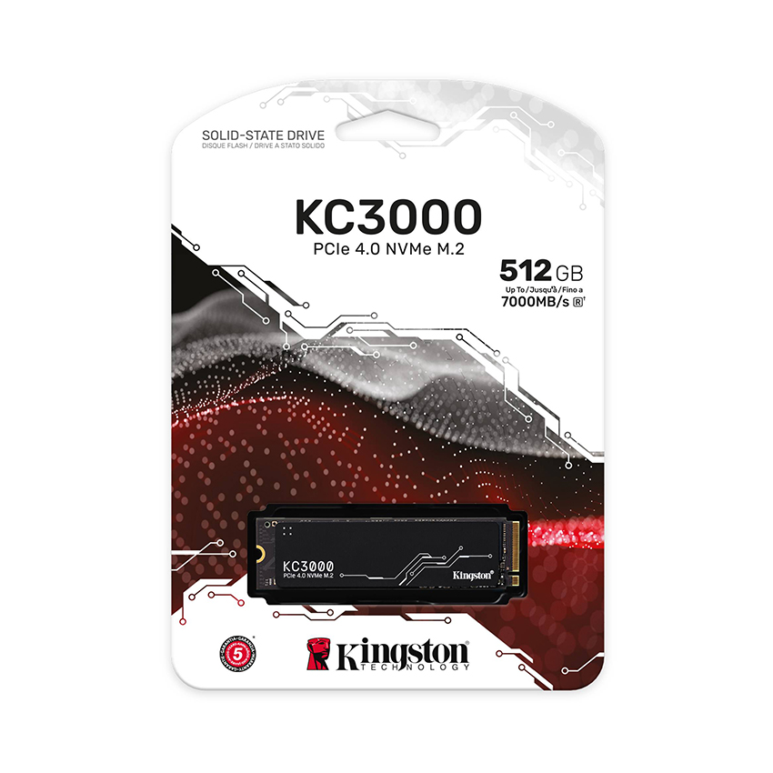 Ổ cứng SSD Kingston KC3000 512GB NVMe M.2 2280 PCIe Gen 4 x 4 (Đọc 7000MB/s, Ghi 3900MB/s)-(SKC3000S/512G)