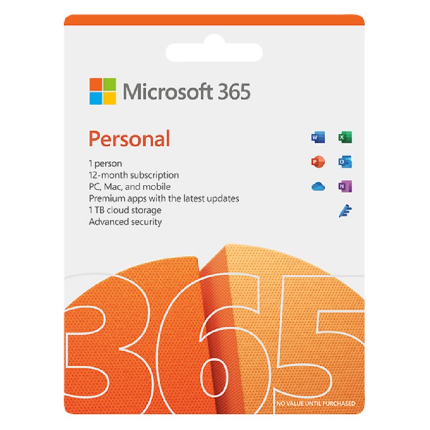 Phần Mềm Microsoft 365 Personal English Apac Em Subscr 1Yr Medialess P8  Chính Hãng